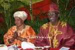 Aiyegoro Ome(R) and guest at the African Liberation Day Dinner