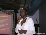 Darceuil Duncan gives her presentation on agriculture in Kenya
