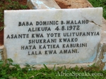 Mr. Malaho's father's tombstone