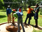 Tabhiry using water from the bore hole tap