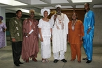 Makandal and Liseli Daaga(C) and guests at the African Liberation Day Dinner 
