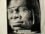 Gigantic stone head of African during the Olmec (Xi) Civilization